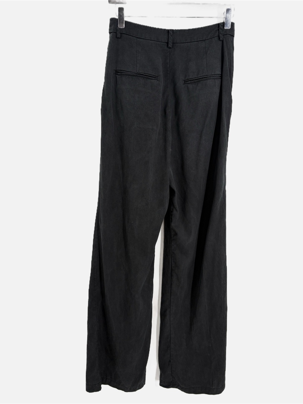 Reformation Mason Power Pant Black Tencel Wide Leg Trouser Size 4 - Picture 4 of 7